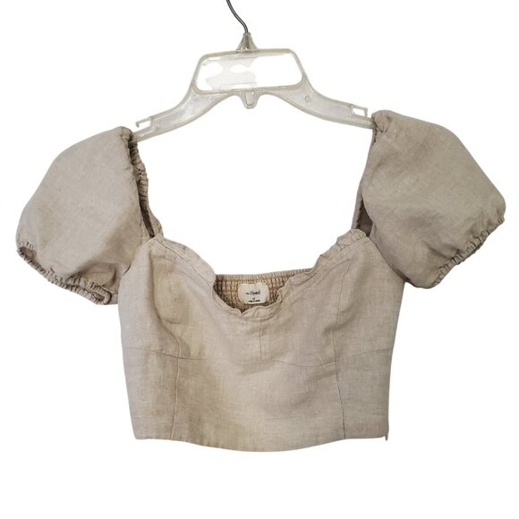 Aritzia- Wilfred Wander 100% Organic Linen Bustier Milkmaid Coquette Blouse XS - Picture 5 of 16